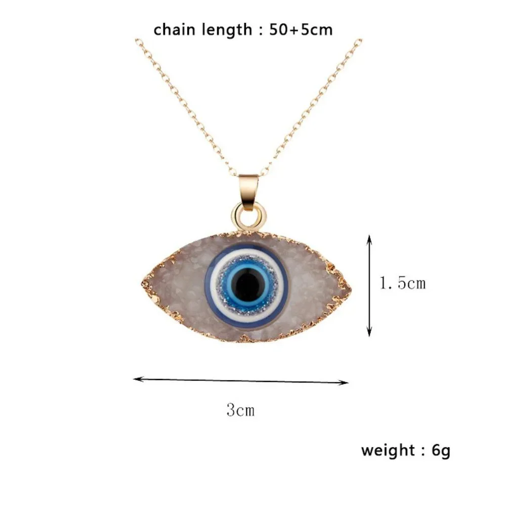 Make A Wish Vintage Evil Eye Pendant Necklace For Women Gold - Picture 5 of 6